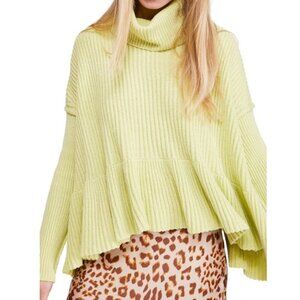 NWT FREE PEOPLE LAYER CAKE SWEATER, Size M, Yellow